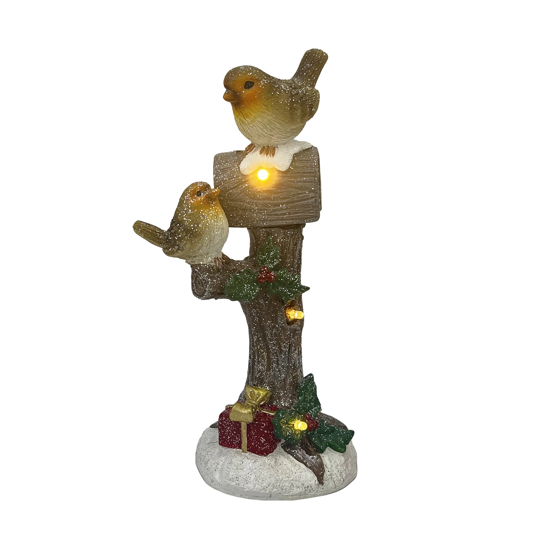 LED Robins on Tree Light β 27cm Christmas Decoration