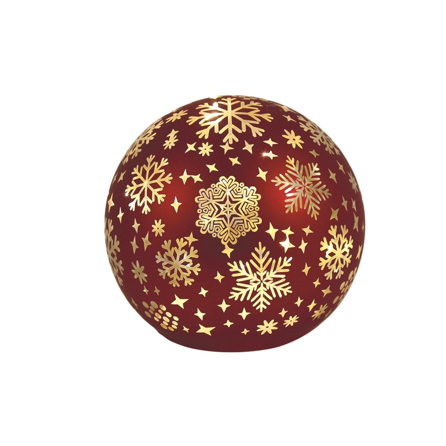 LED Snowflake Ball Red 10cm