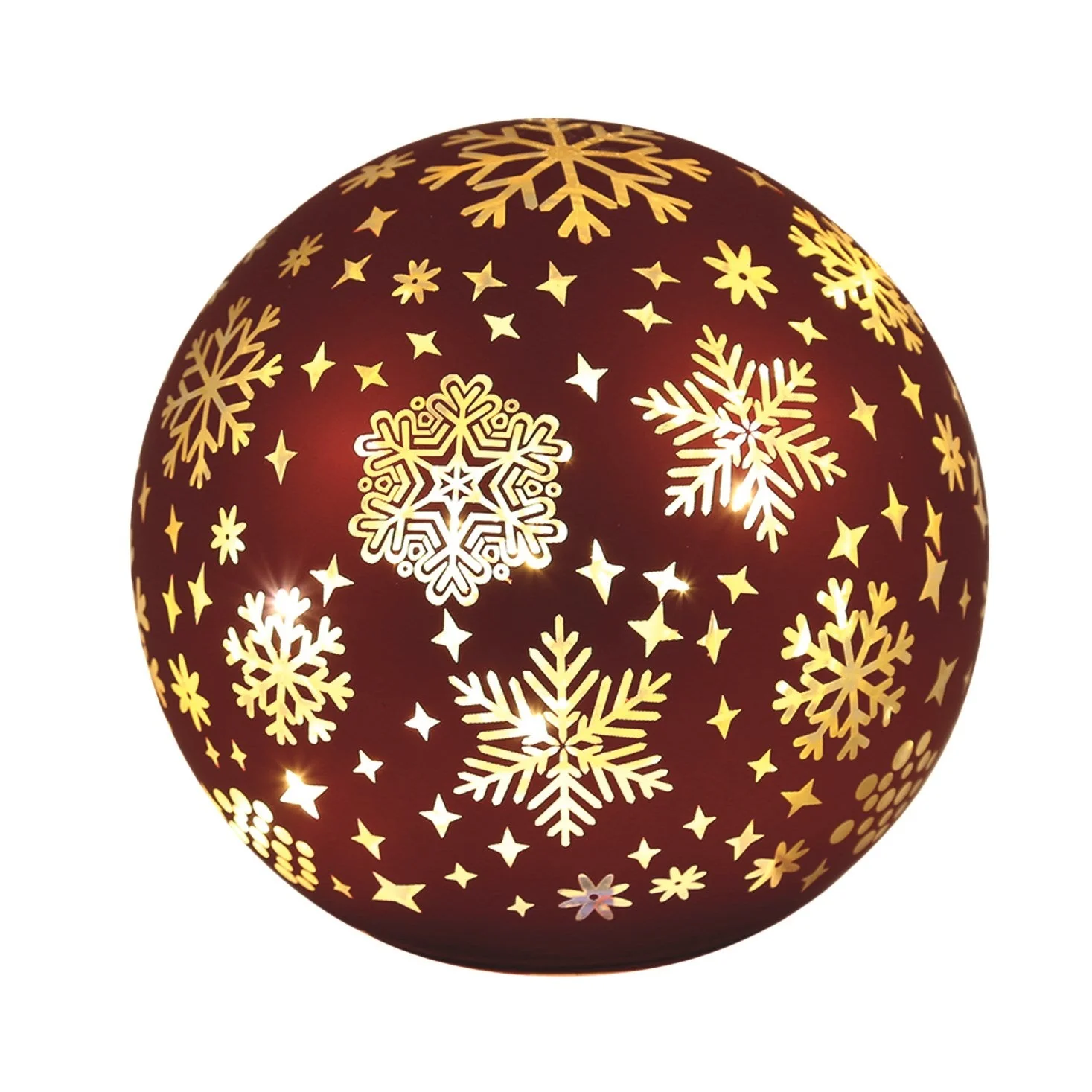 LED Snowflake Ball Red 15cm