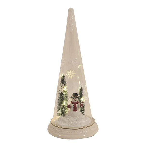 LED Snowman Glass Tree Decoration