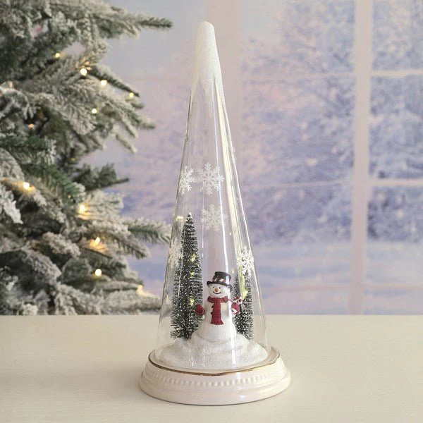 LED Snowman Glass Tree Decoration - Image 2