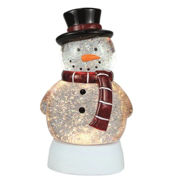 LED Snowman Glitter Spinner 14x26cm Christmas Decoration