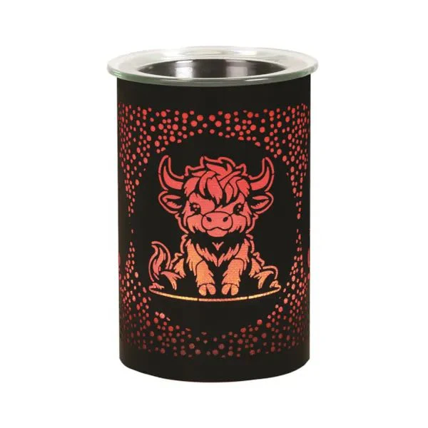 Highland Cow LED Wax Melt Burner – Black - Image 3