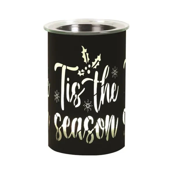 LED Wax Melter Tis the Season Black 12cm - Image 3