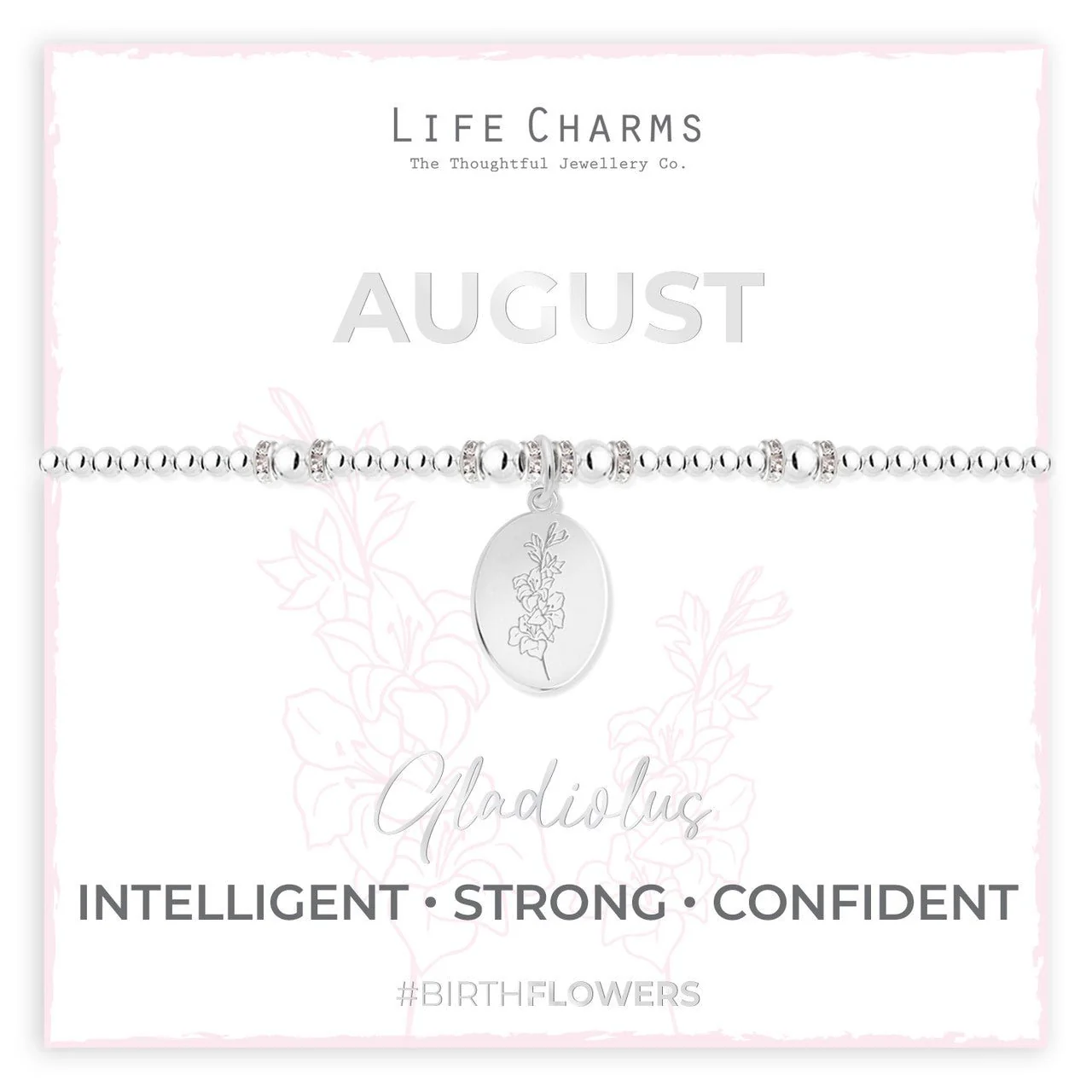 Life Charms Birth Flower Bracelet - August