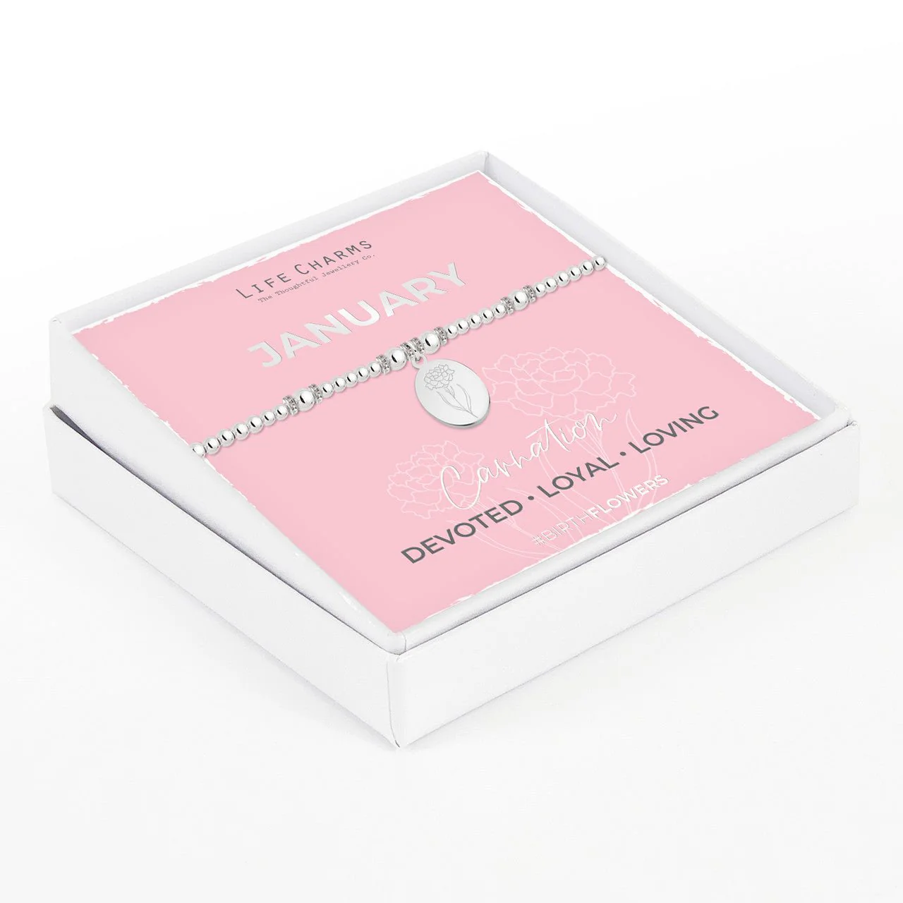 Life Charms Birth Flower Bracelet - January - Image 2