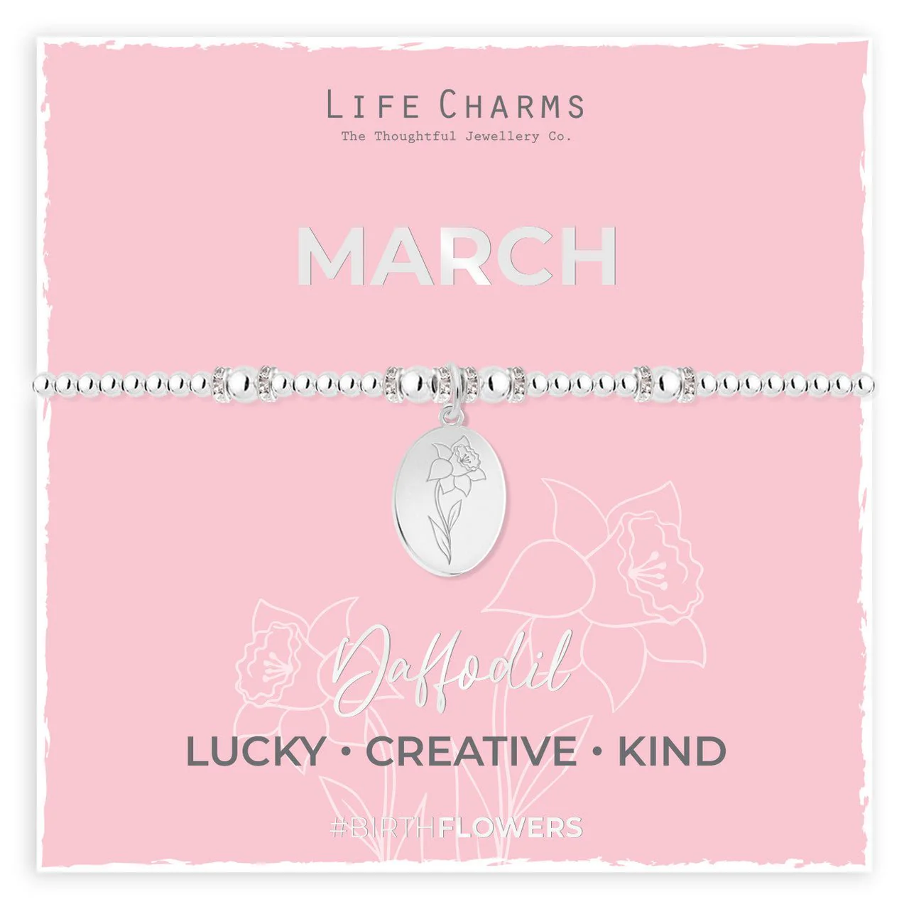 Life Charms Birth Flower Bracelet - March