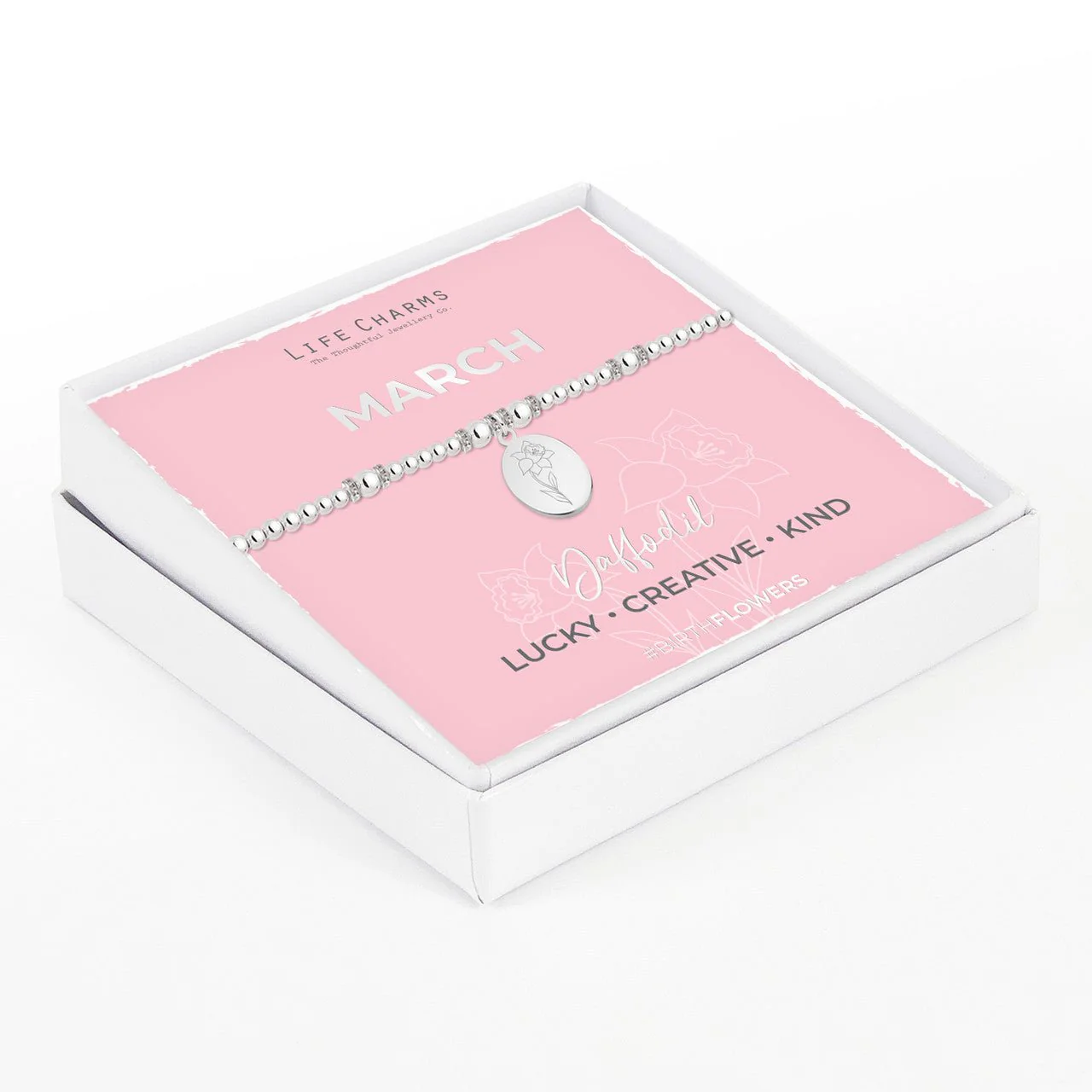 Life Charms Birth Flower Bracelet - March - Image 2