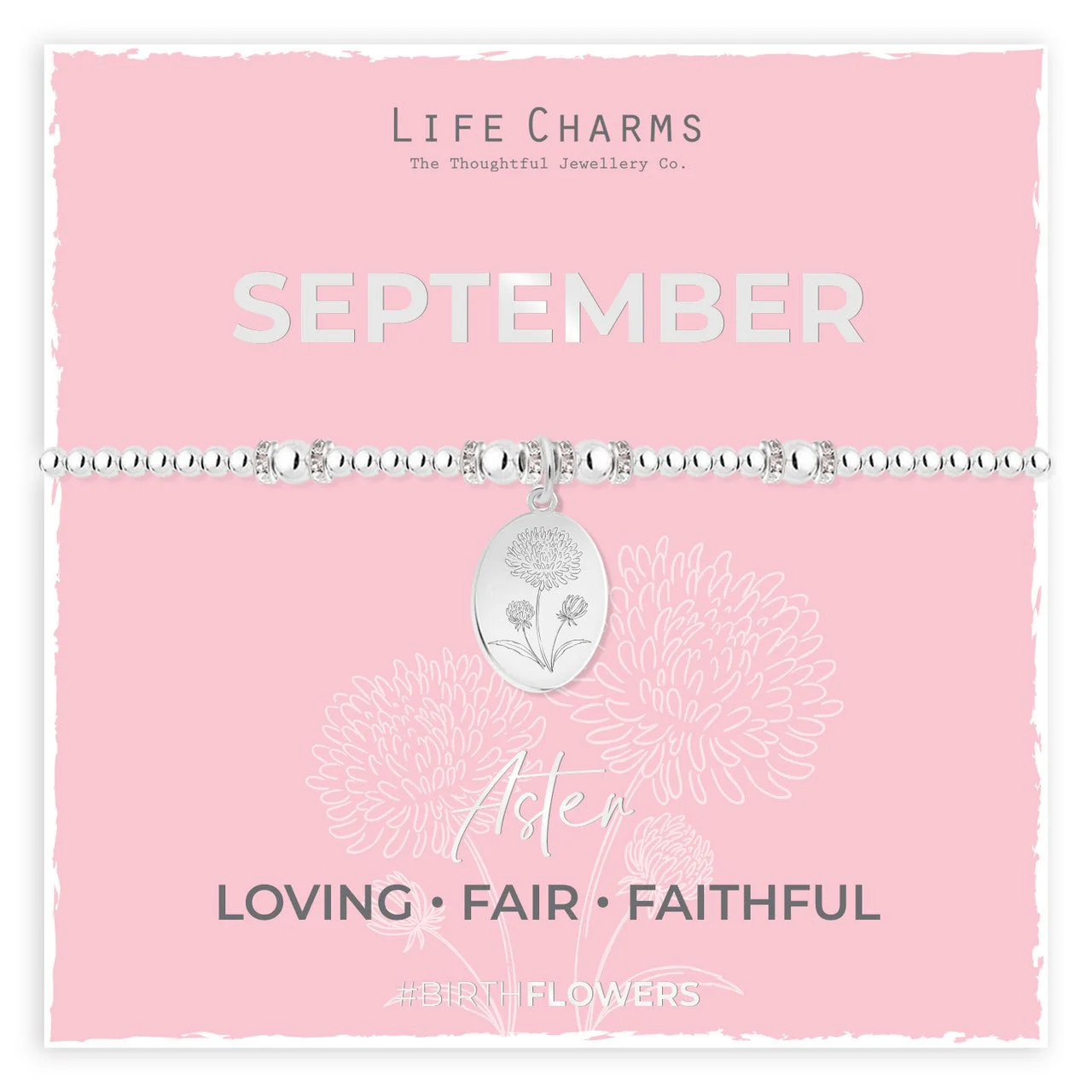 Life Charms Birth Flower Bracelet - September