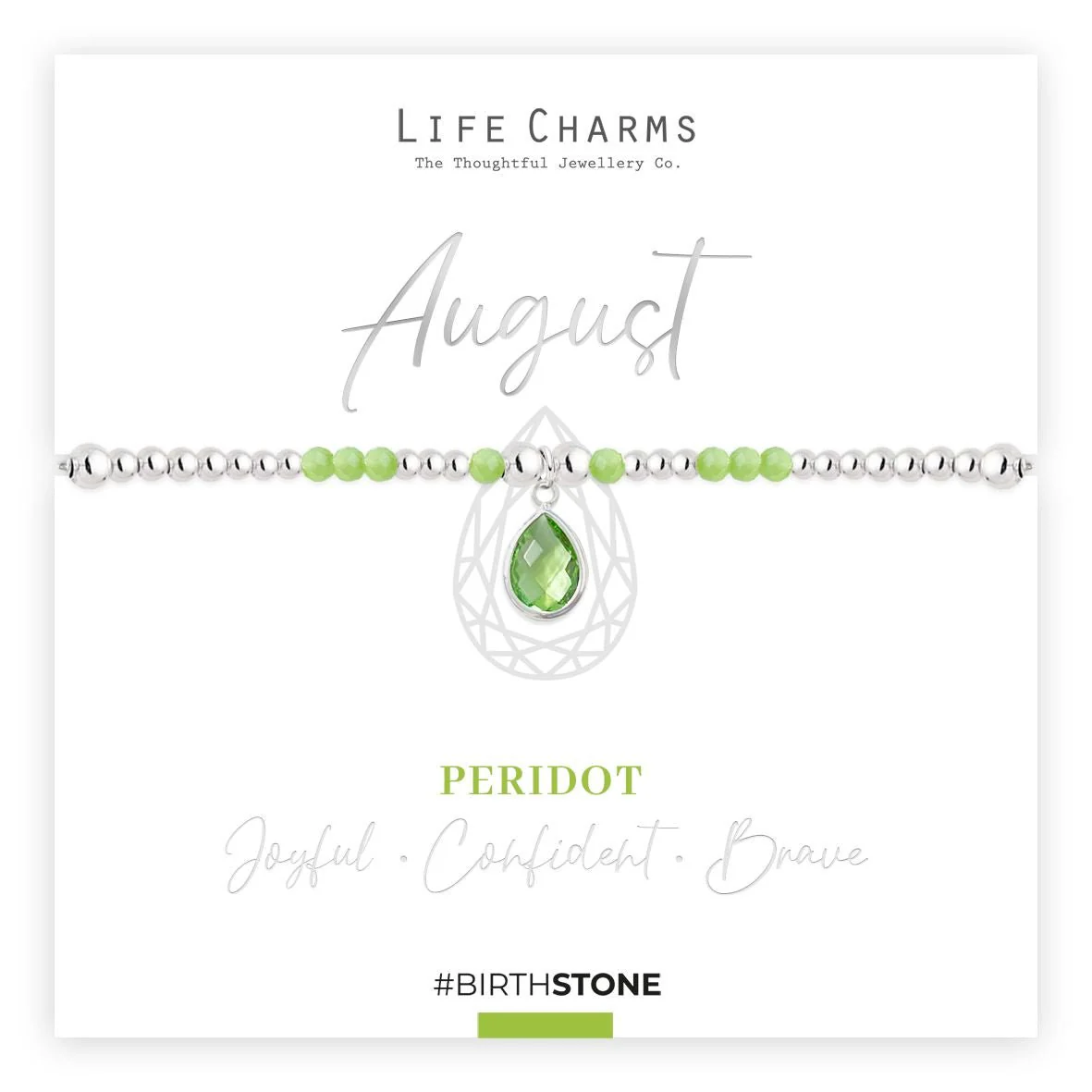 Life Charms Birthstone Bracelet - August