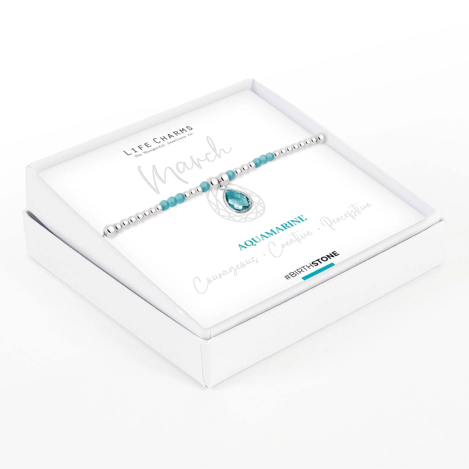 Life Charms Birthstone Bracelet - March - Image 2