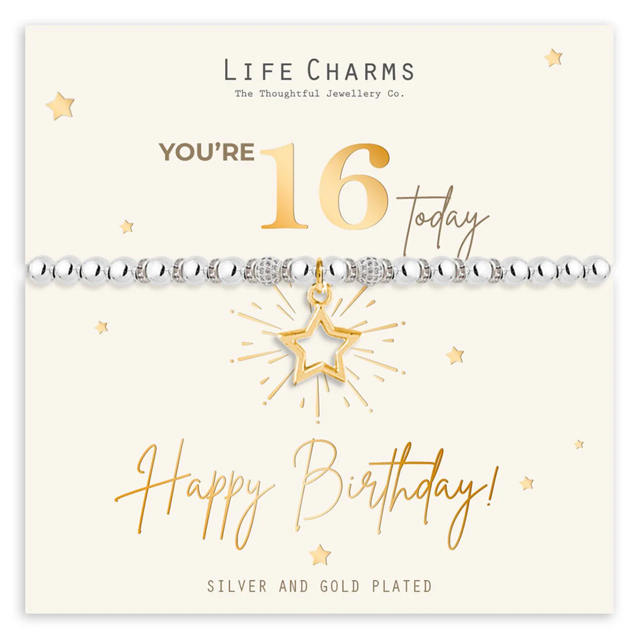 Life Charms Happy Birthday Bracelet - 16th