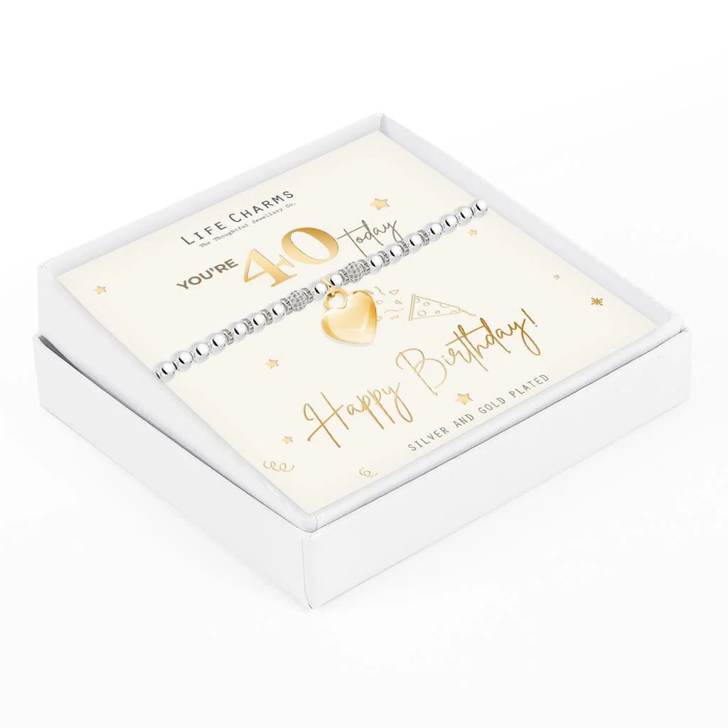 Life Charms Happy Birthday Bracelet - 40th - Image 3