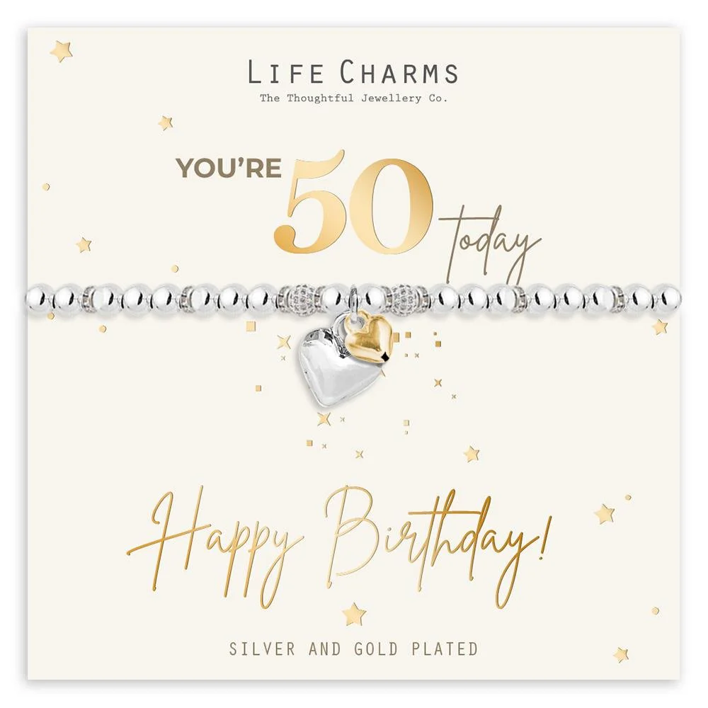 Life Charms Happy Birthday Bracelet - 50th