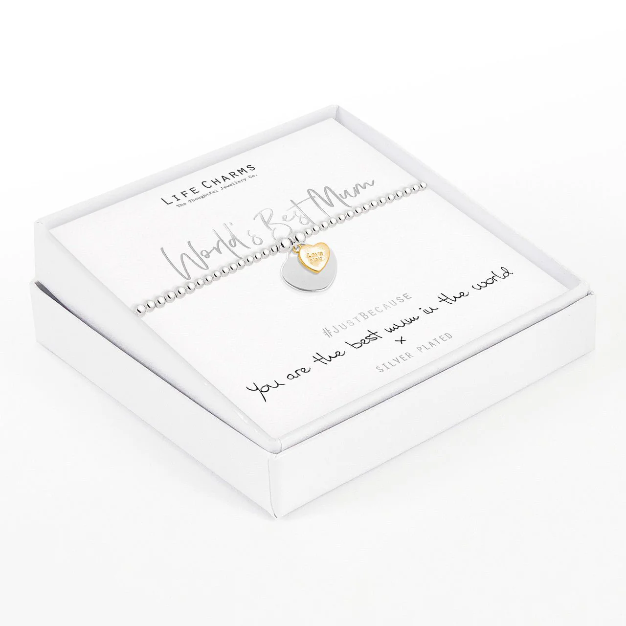 Life Charms Just Because Bracelet - Worlds Best Mum