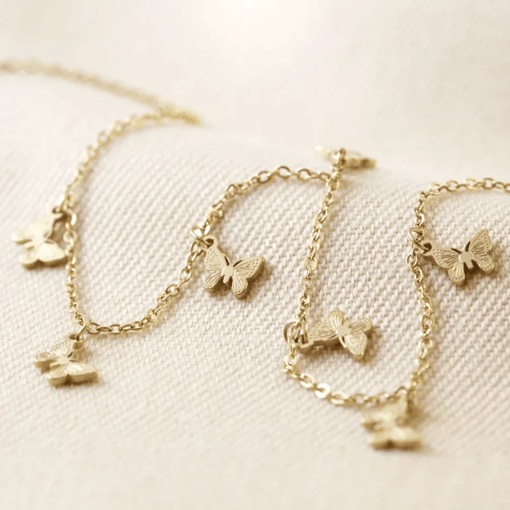 Lisa Angel Gold Butterfly Charm Necklace in Stainless Steel - Image 4