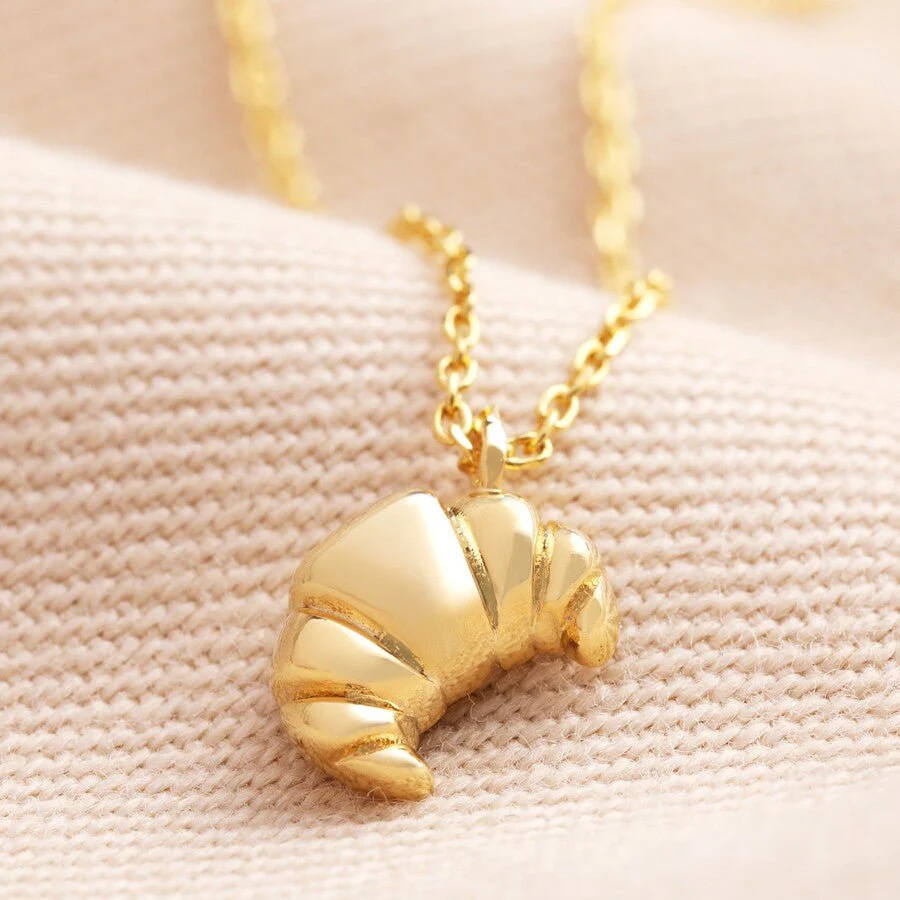 Lisa Angel Gold Croissant Pendant Necklace