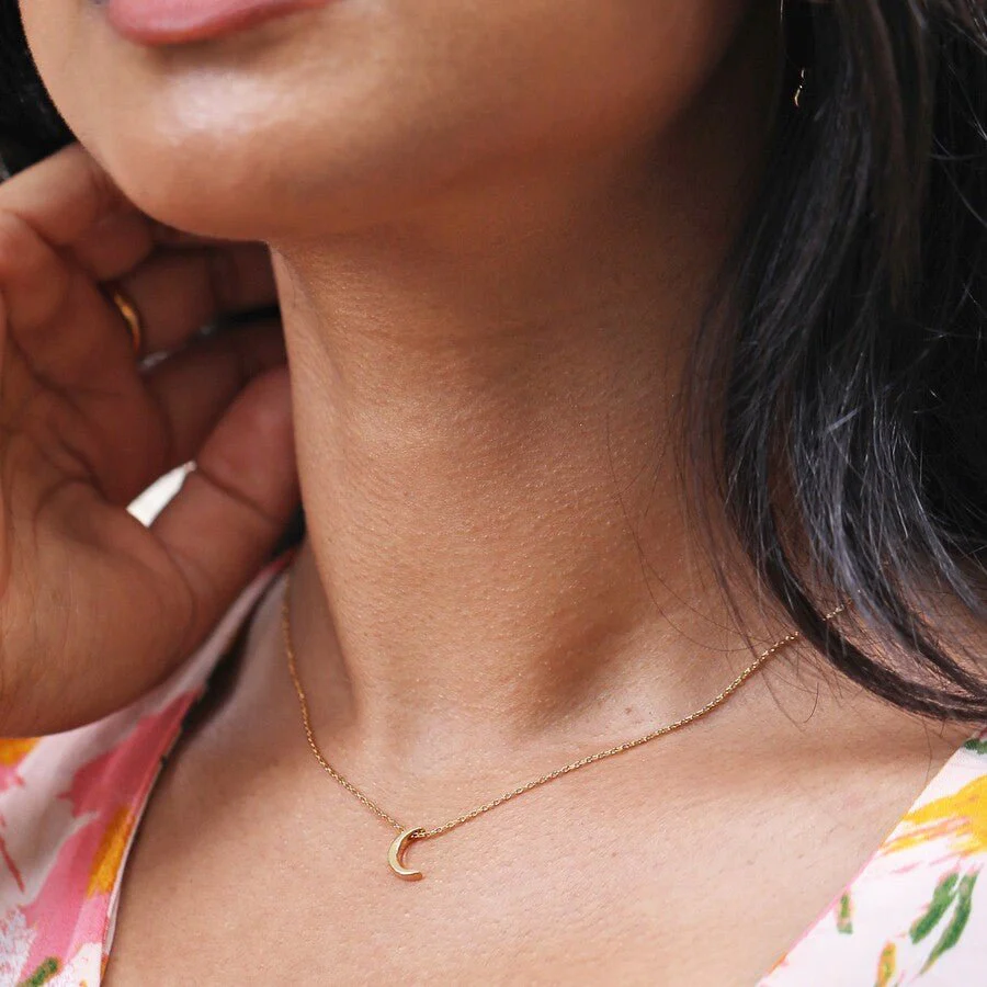 Lisa Angel Gold Necklace - Crescent Moon - Image 2