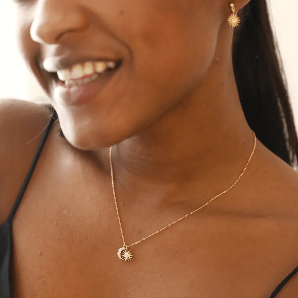 Lisa Angel Gold Sun and Moon Charm Necklace - Image 4