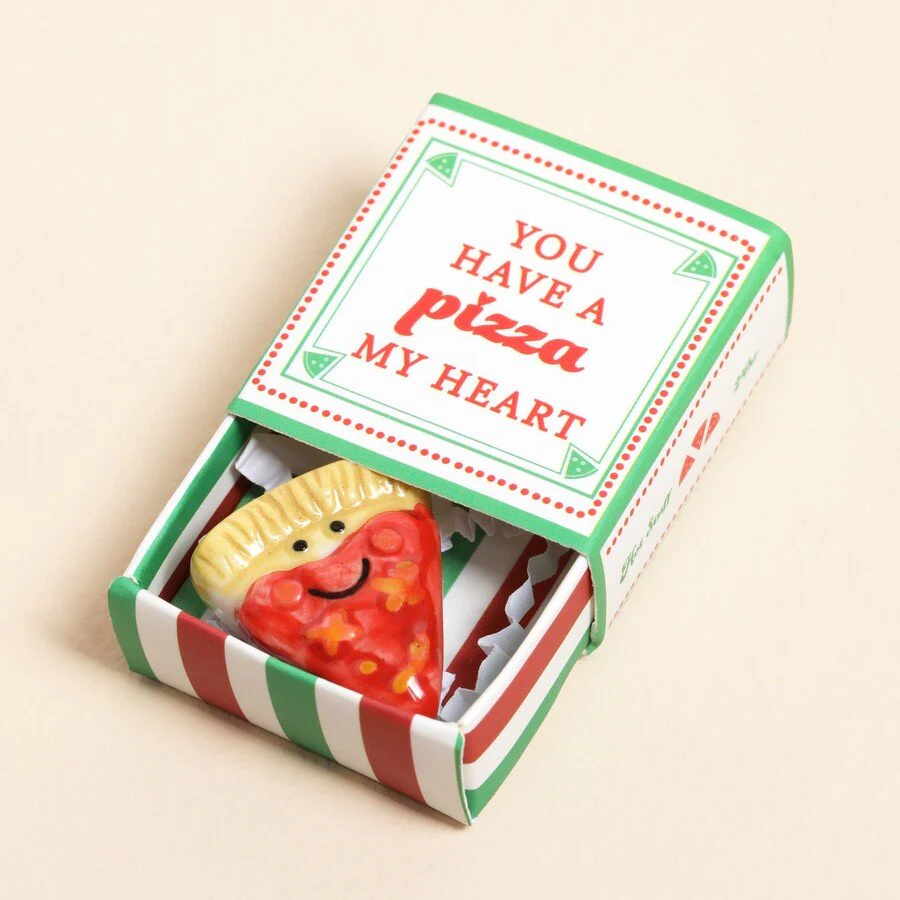 Lisa Angel 'Pizza My Heart' Ceramic Token in Matchbox