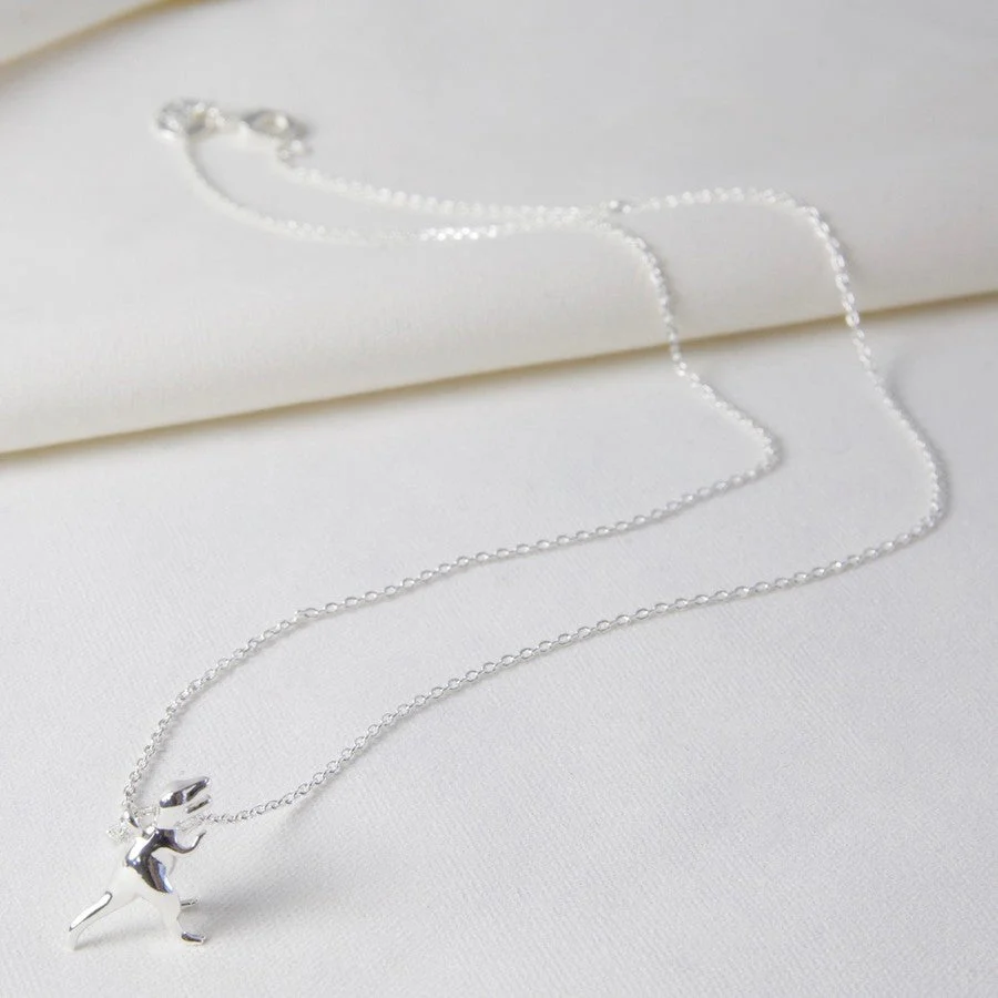 Lisa Angel Silver T-Rex Charm Necklace - Image 2
