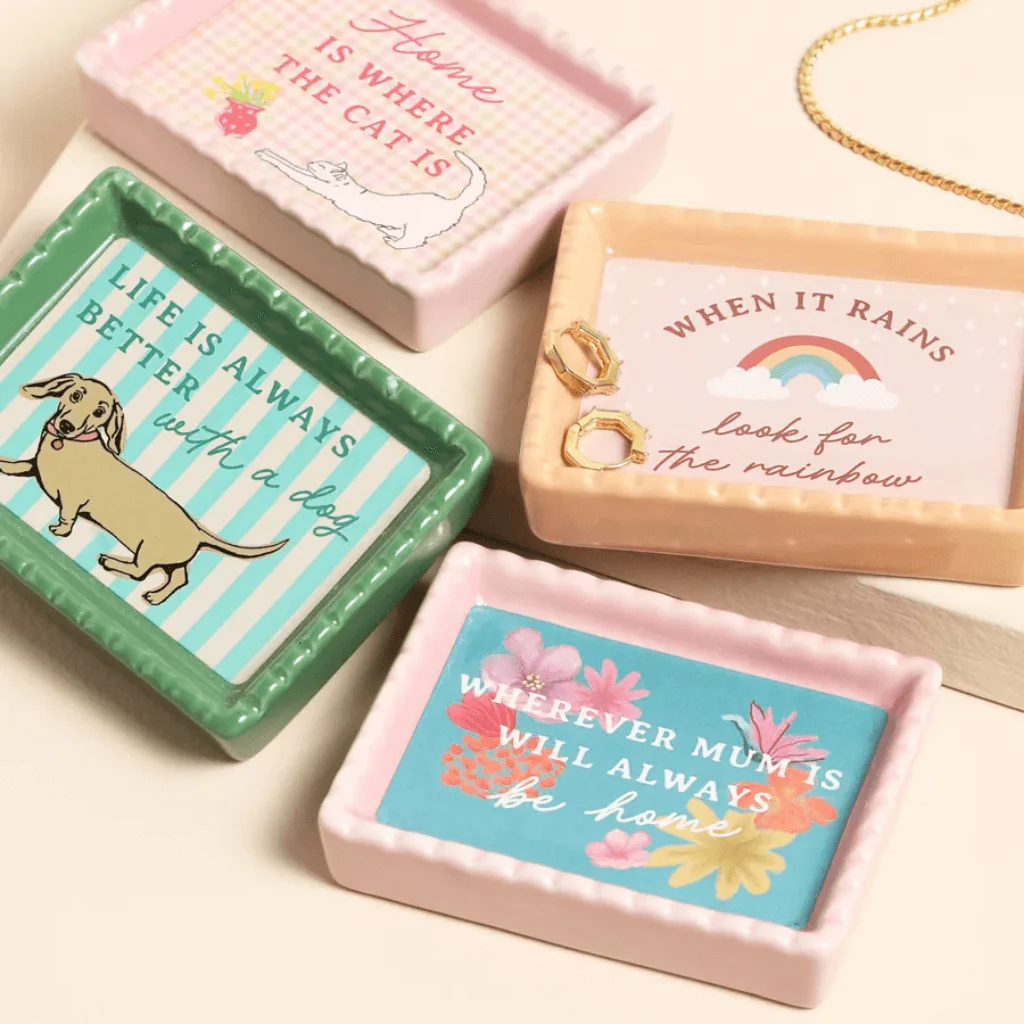 Lisa Angel Where The Cat Is Pink Ceramic Mini Trinket Dish - Image 3