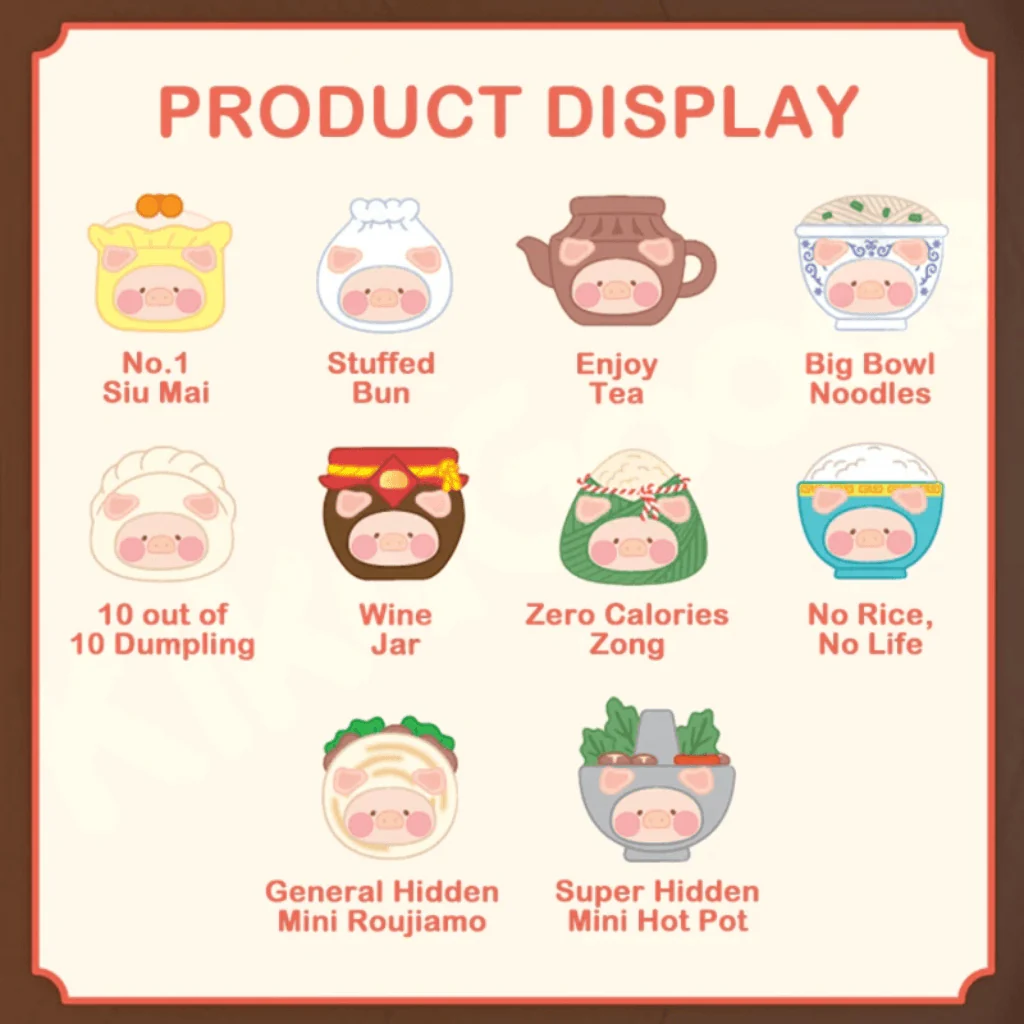 Lulu the Piggy Dim Sum House Plush Keychain Blind Box - Image 2