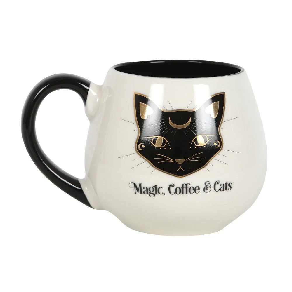 Magic, Coffee & Cats Rounded Mug - Image 2