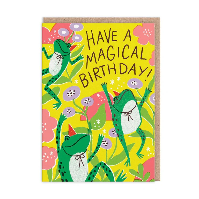 Magical Frogs Happy Birthday Greeting Card