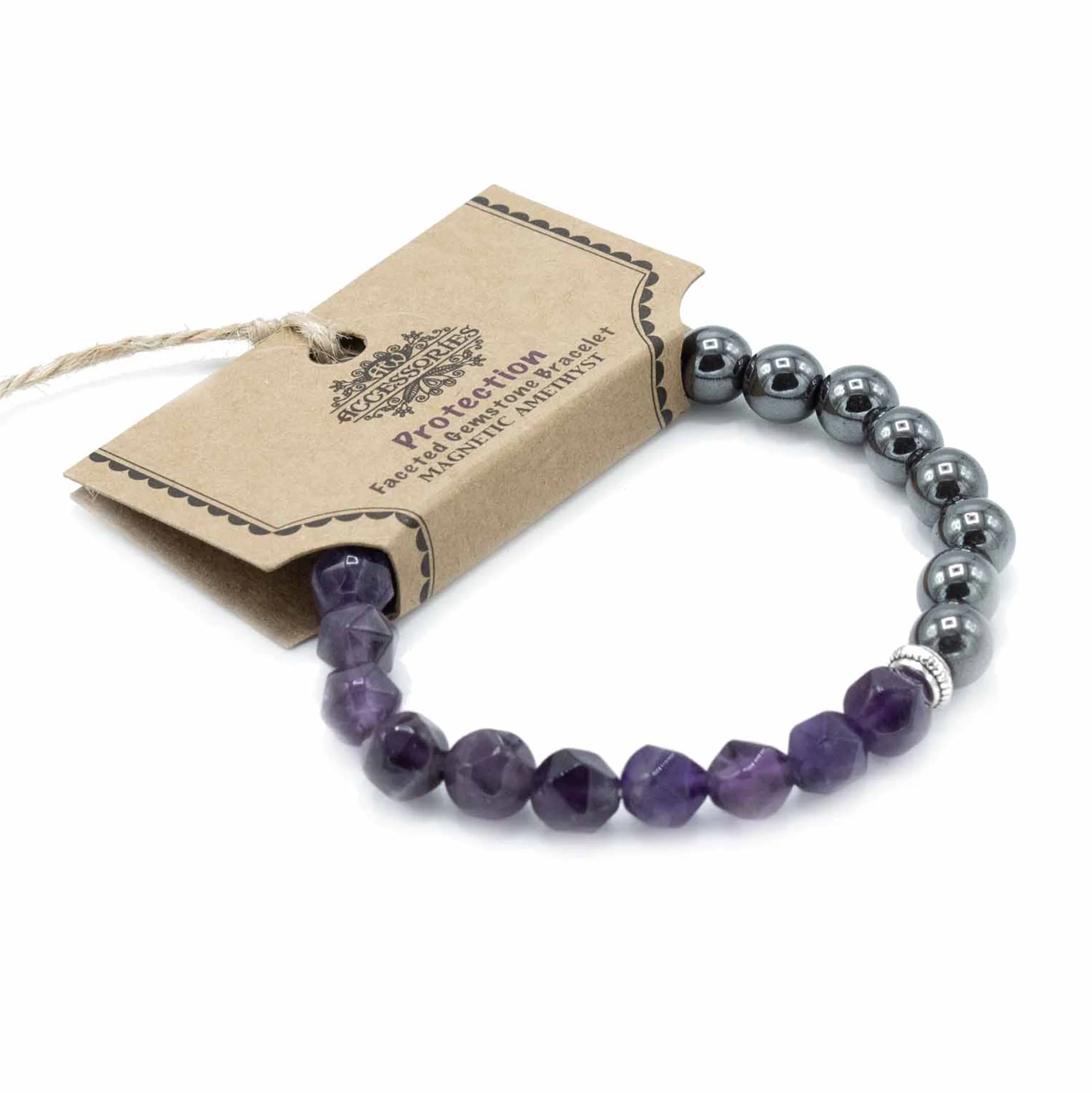 Magnetic Faceted Gemstone Bracelet - Amethyst