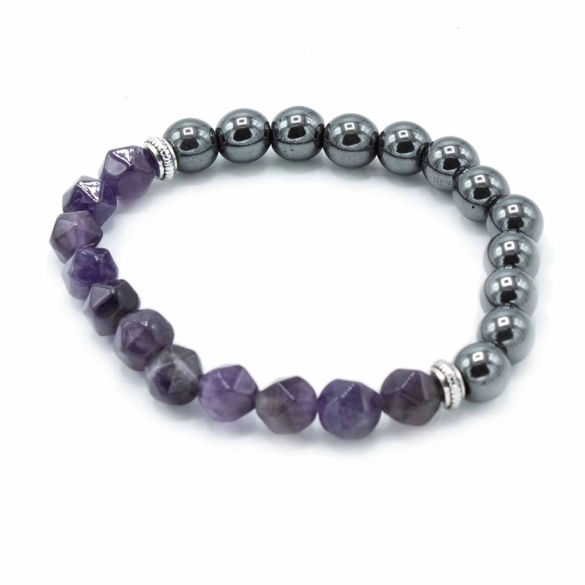 Magnetic Faceted Gemstone Bracelet - Amethyst - Image 2