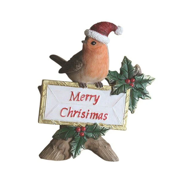 Merry Christmas Robin Ornament 11.5cm
