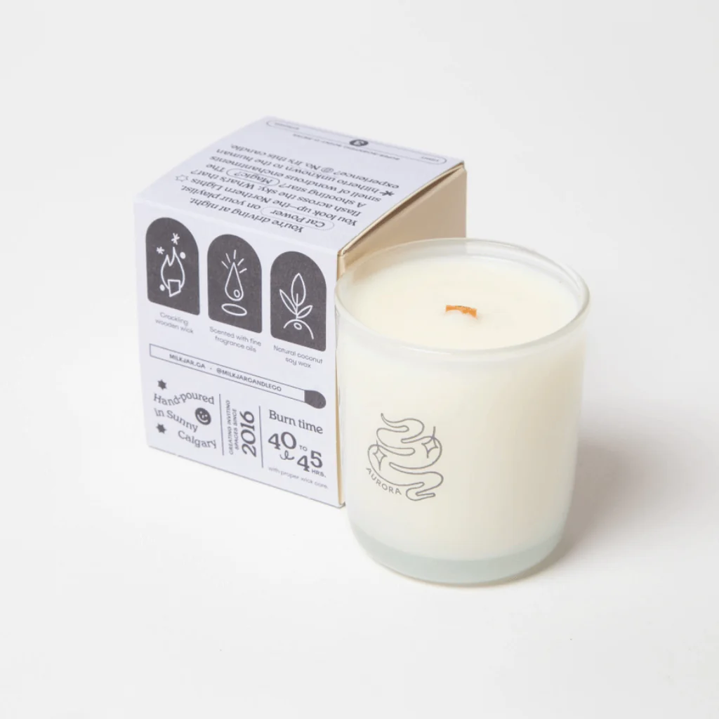 Milkjar Aurora Mahogany, Teakwood & Aspen Coconut Soy Candle 8oz - Image 5