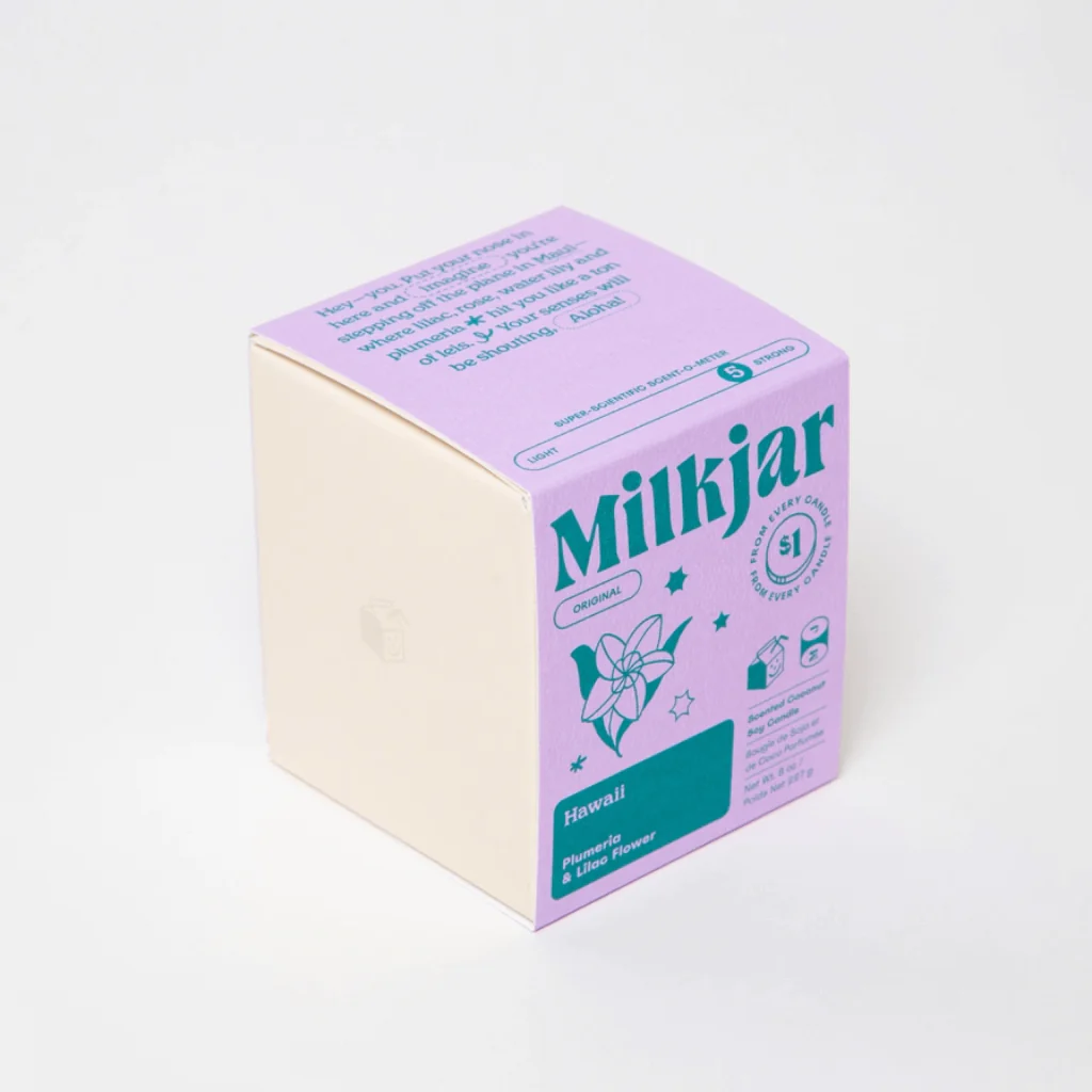 Milkjar Hawaii Plumeria & Lilac Coconut Soy Candle 8oz - Image 4