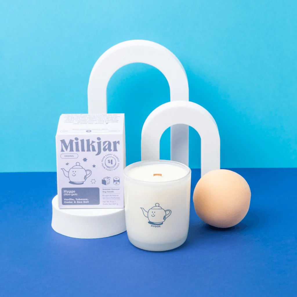 Milkjar Hygge Coconut Soy Candle 8oz – Vanilla, Tobacco, Cedar & Sea Salt - Image 5