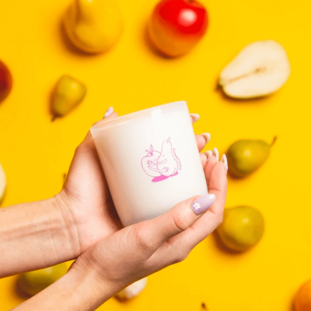 Milkjar Sunnyside White Nectarine & Pear Coconut Soy Candle 8oz - Image 11