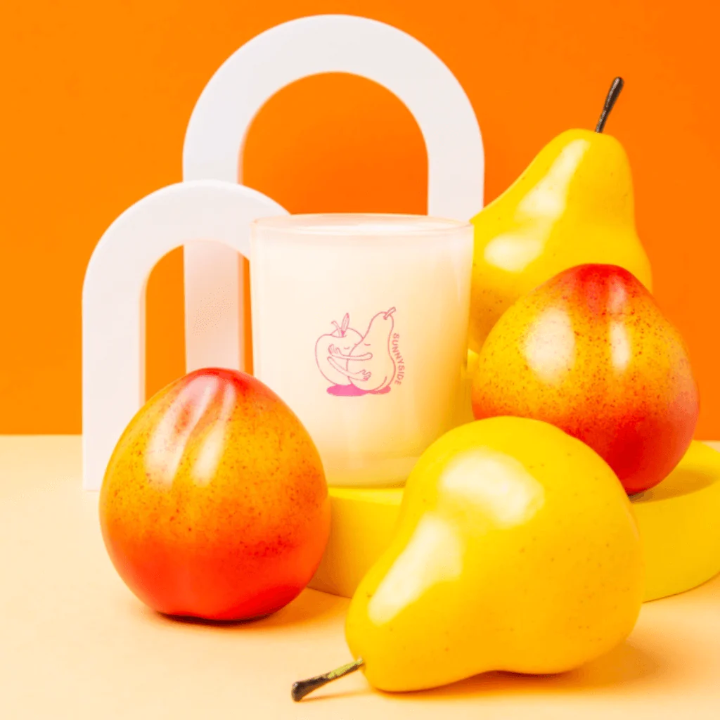 Milkjar Sunnyside White Nectarine & Pear Coconut Soy Candle 8oz - Image 12