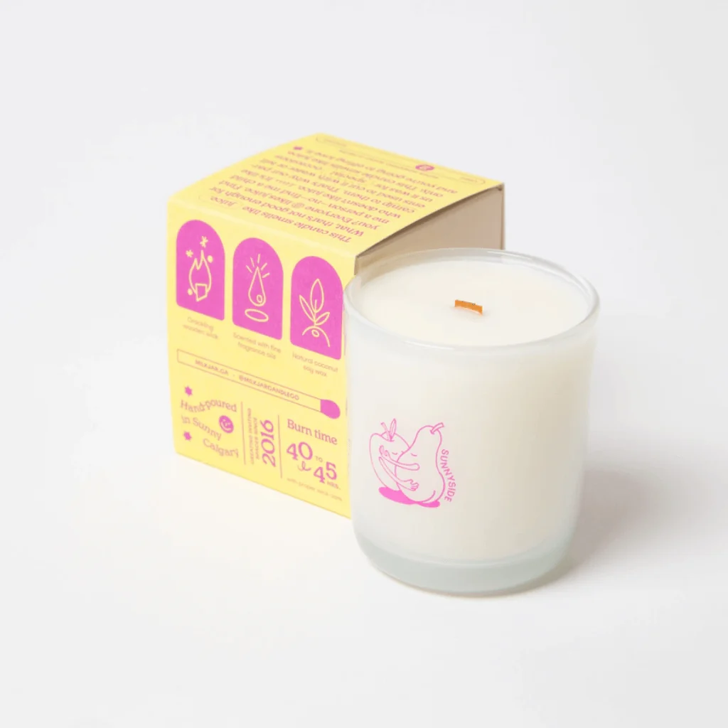 Milkjar Sunnyside White Nectarine & Pear Coconut Soy Candle 8oz - Image 3