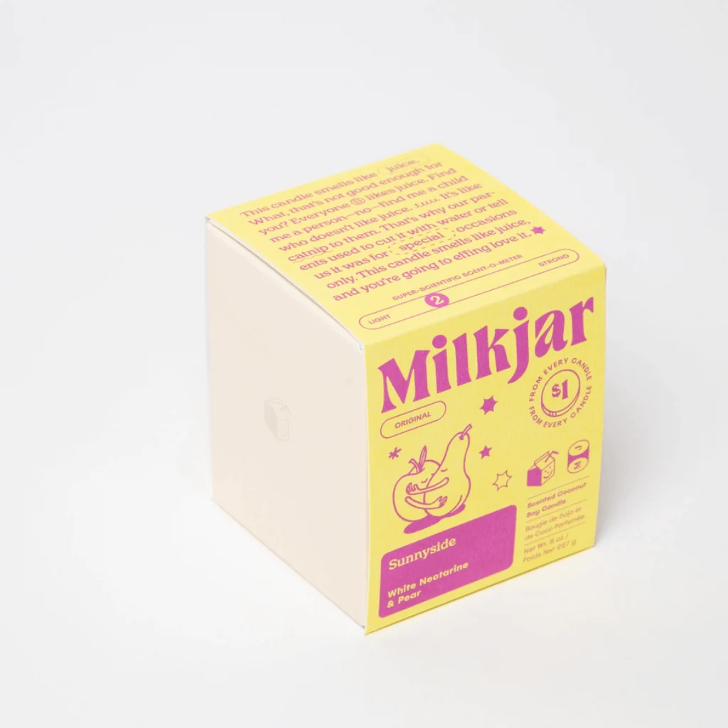 Milkjar Sunnyside White Nectarine & Pear Coconut Soy Candle 8oz - Image 4