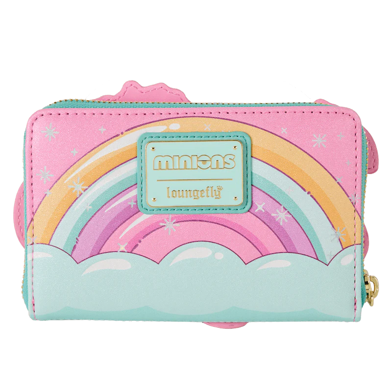 Loungefly Minions Fluffy Unicorn Rainbow Glitter Zip Around Wallet - Image 3