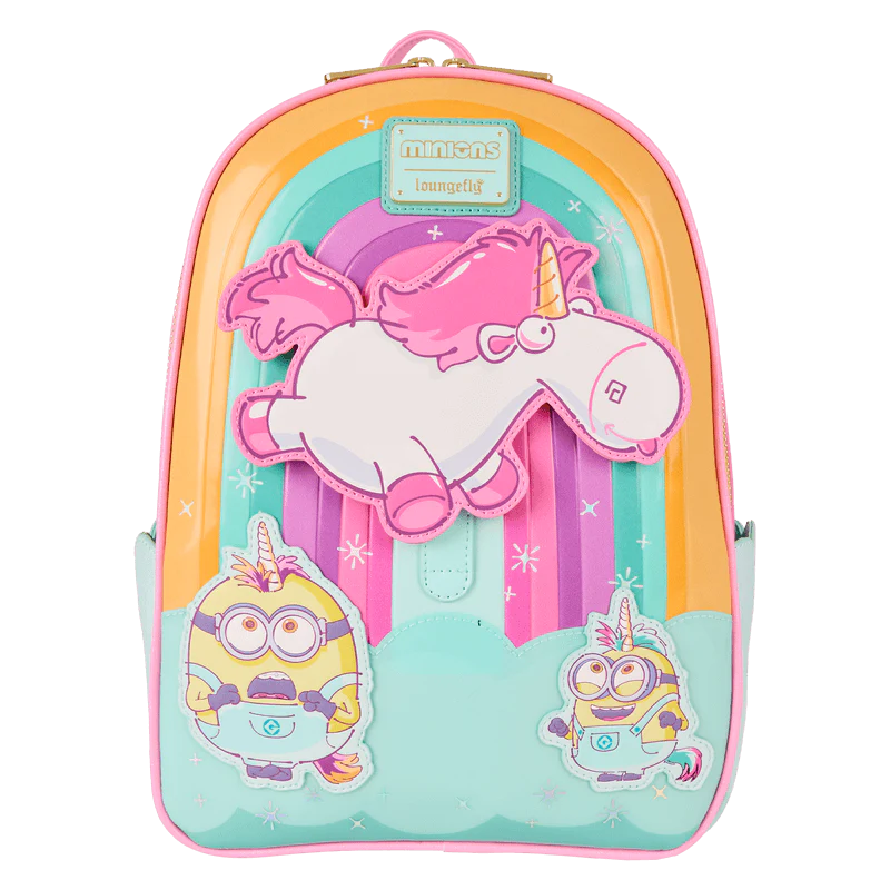 Loungefly Minions Fluffy Unicorn Rainbow Mini Backpack