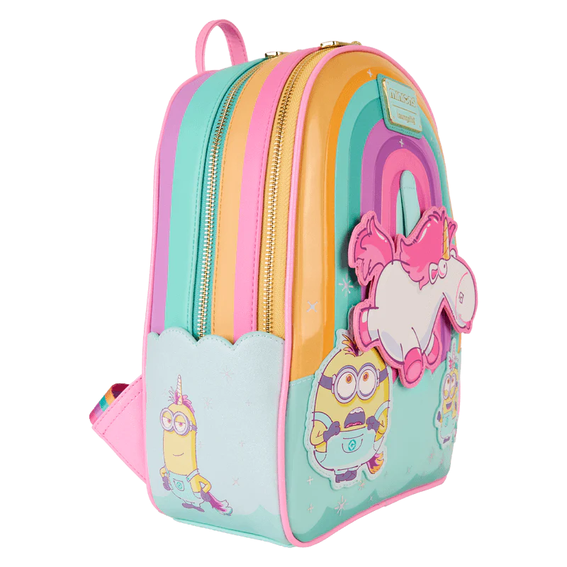 Loungefly Minions Fluffy Unicorn Rainbow Mini Backpack - Image 3