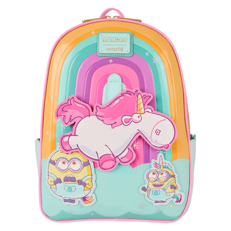 Loungefly Minions Fluffy Unicorn Rainbow Mini Backpack - Image 4