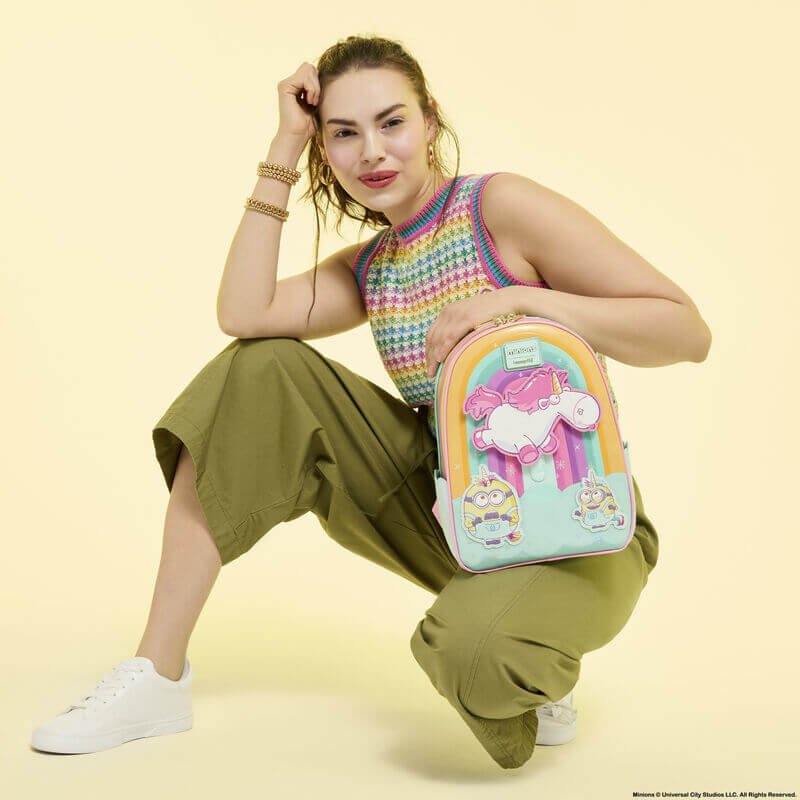 Loungefly Minions Fluffy Unicorn Rainbow Mini Backpack - Image 7