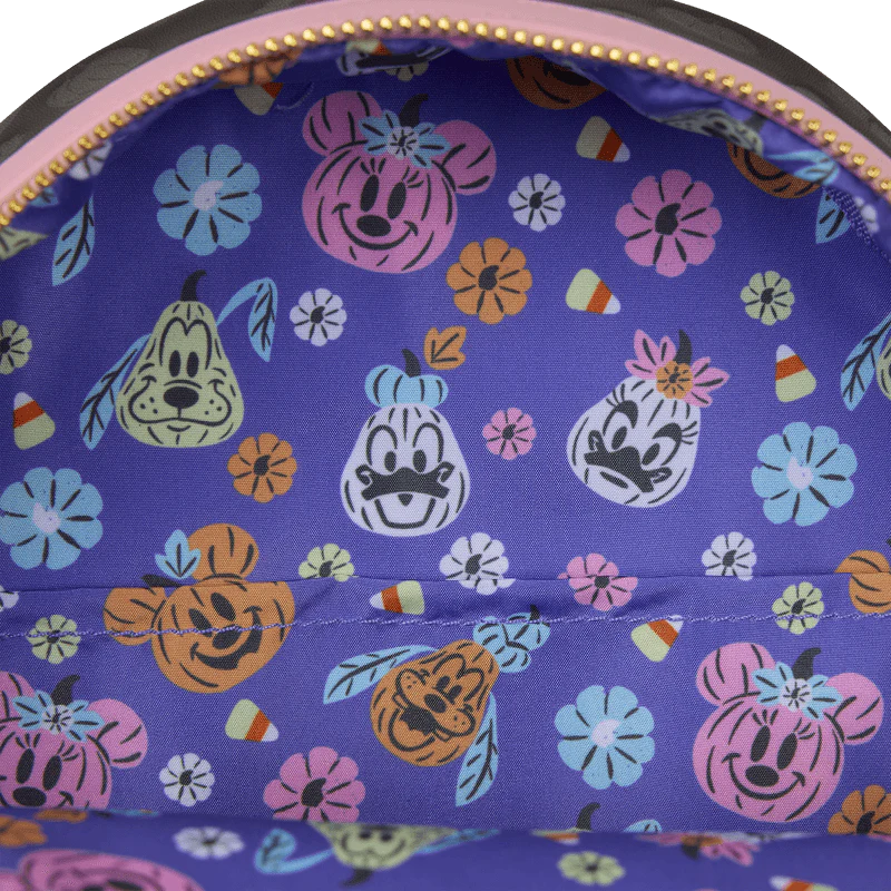Loungefly Minnie Mouse Cosplay Floral Pumpkin Glow Mini Backpack - Image 6