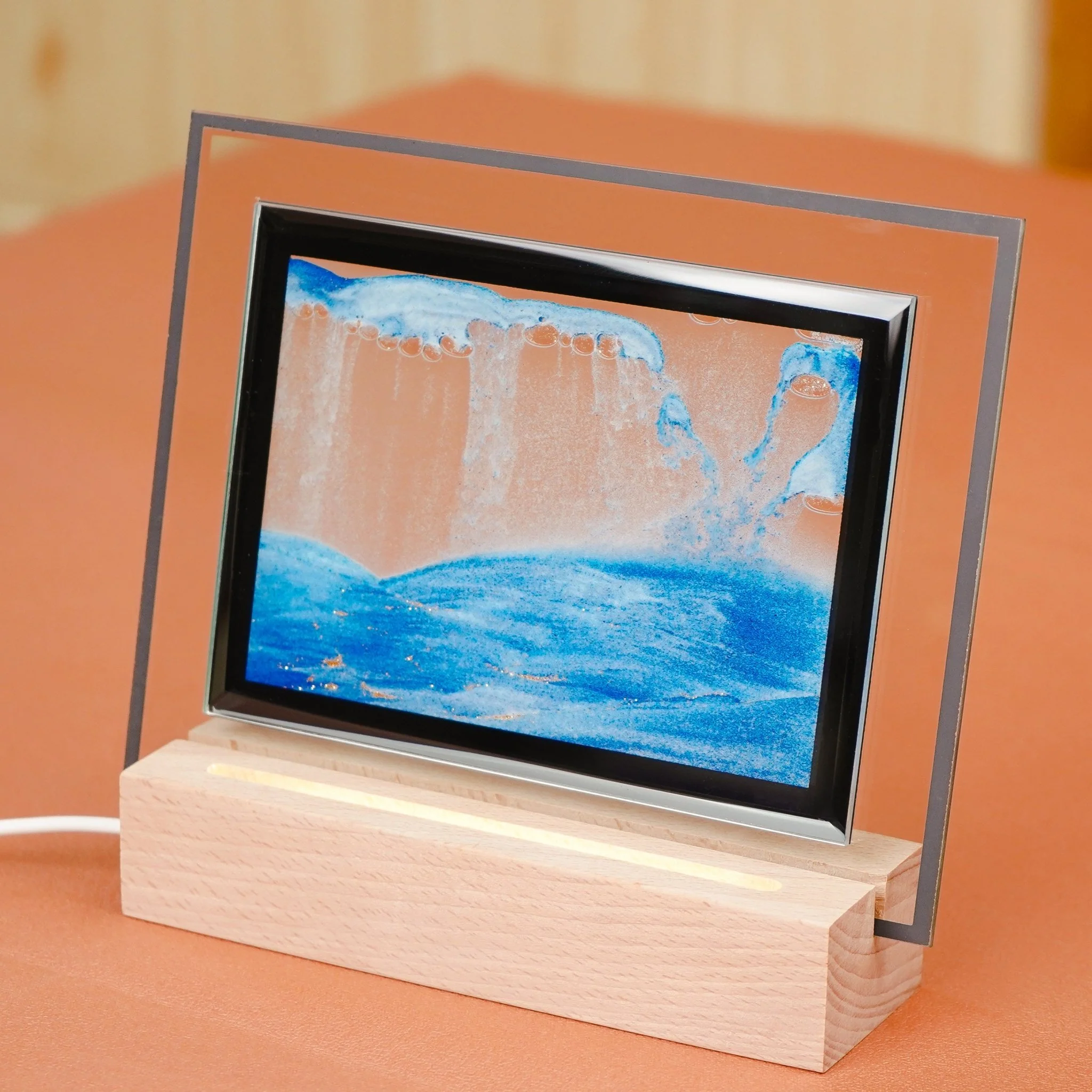 Moodscape Wooden Base Sand Picture - Blue - Image 2