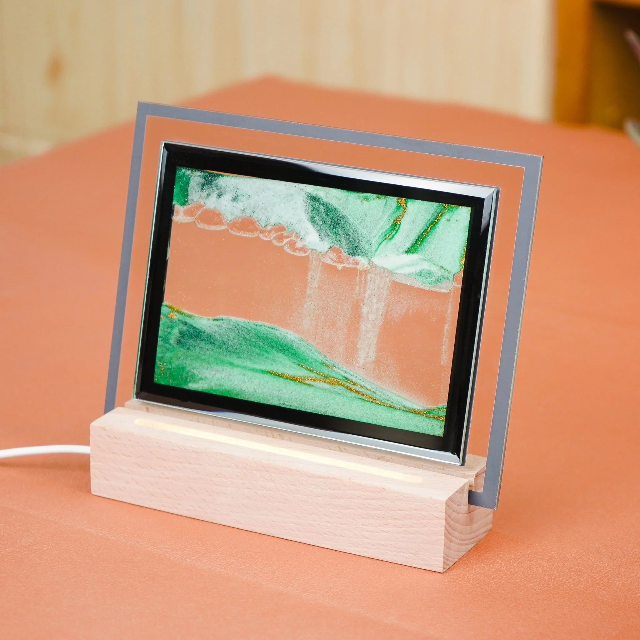 Moodscape Wooden Base Sand Picture - Green - Image 2
