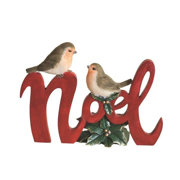 Noel Robins Ornament 16x12cm – Red Script Sign