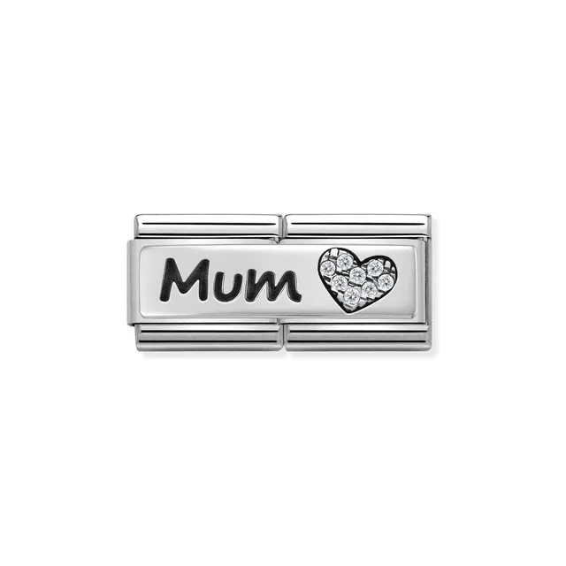 Nomination Composable Double Link - Mum And Heart With Stones