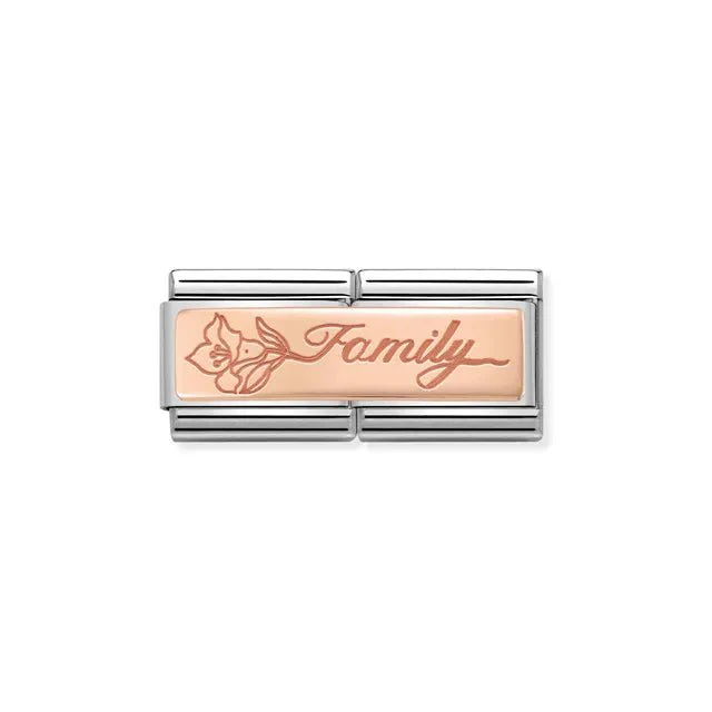 Nomination Composable Double Link Rose Gold - Family With Flower